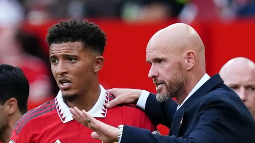 Jadon Sancho and Erik Ten Hag