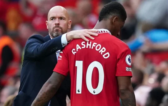 Manchester United boss Erik Ten Hag and Marcus Rashford