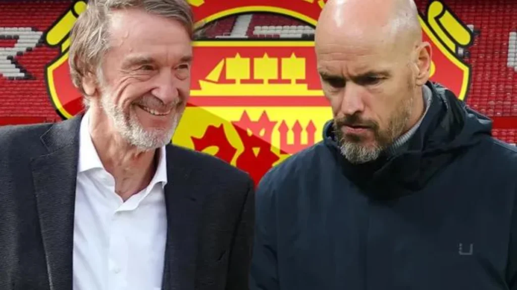 Jim Ratcliffe and Manchester United boss Erik Ten Hag