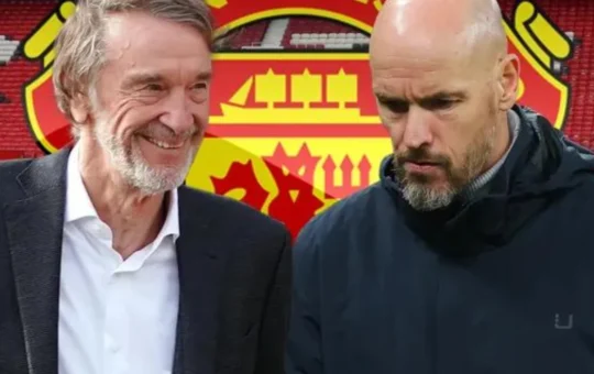 Jim Ratcliffe and Manchester United boss Erik Ten Hag